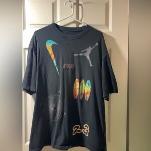 Black Graphic T-Shirt with Colorful Logos